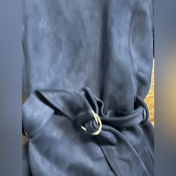 Suede long sleeve navy top - Picture 7 of 7